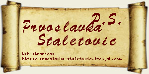 Prvoslavka Staletović vizit kartica
